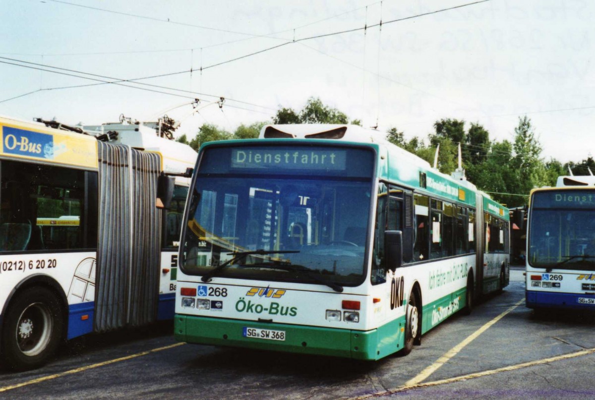 (118'037) - SWS Solingen - Nr. 268/SG-SW 368 - Van Hool Gelenktrolleybus am 5. Juli 2009 in Solingen, Betriebshof