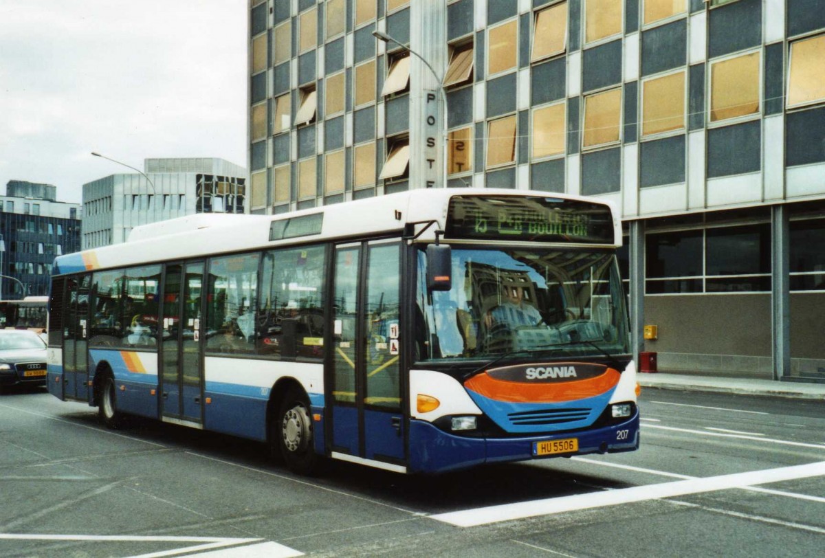 (118'820) - AVL Luxembourg - Nr. 207/HU 5506 - Scania am 8. Juli 2009 beim Bahnhof Luxembourg