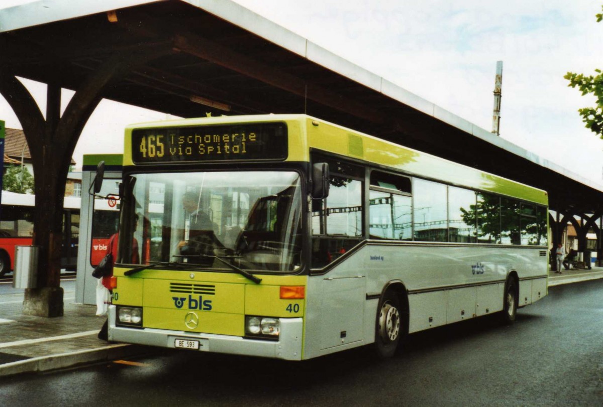 (118'901) - Busland, Burgdorf - Nr. 40/BE 593 - Mercedes (ex BSU Solothurn Nr. 60) am 9. Juli 2009 beim Bahnhof Burgdorf