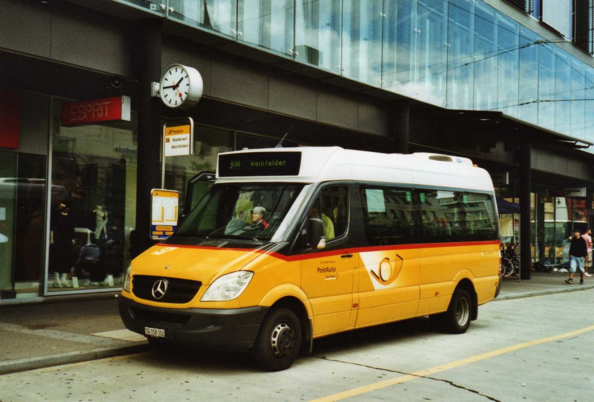 (118'936) - PostAuto Ostschweiz - Nr. 42/TG 158'102 - Mercedes am 10. Juli 2009 beim Bahnhof Frauenfeld