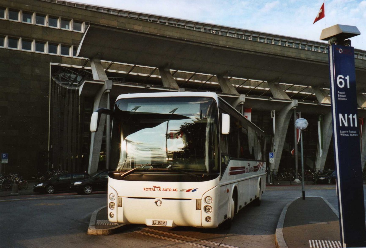 (119'212) - ARAG Ruswil - Nr. 10/LU 15'038 - Irisbus am 20. Juli 2009 beim Bahnhof Luzern