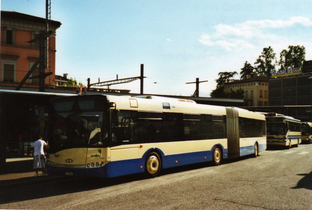 (119'318) - FART Locarno - Nr. 2/TI 45'702 - Solaris am 26. Juli 2009 beim Bahnhof Locarno