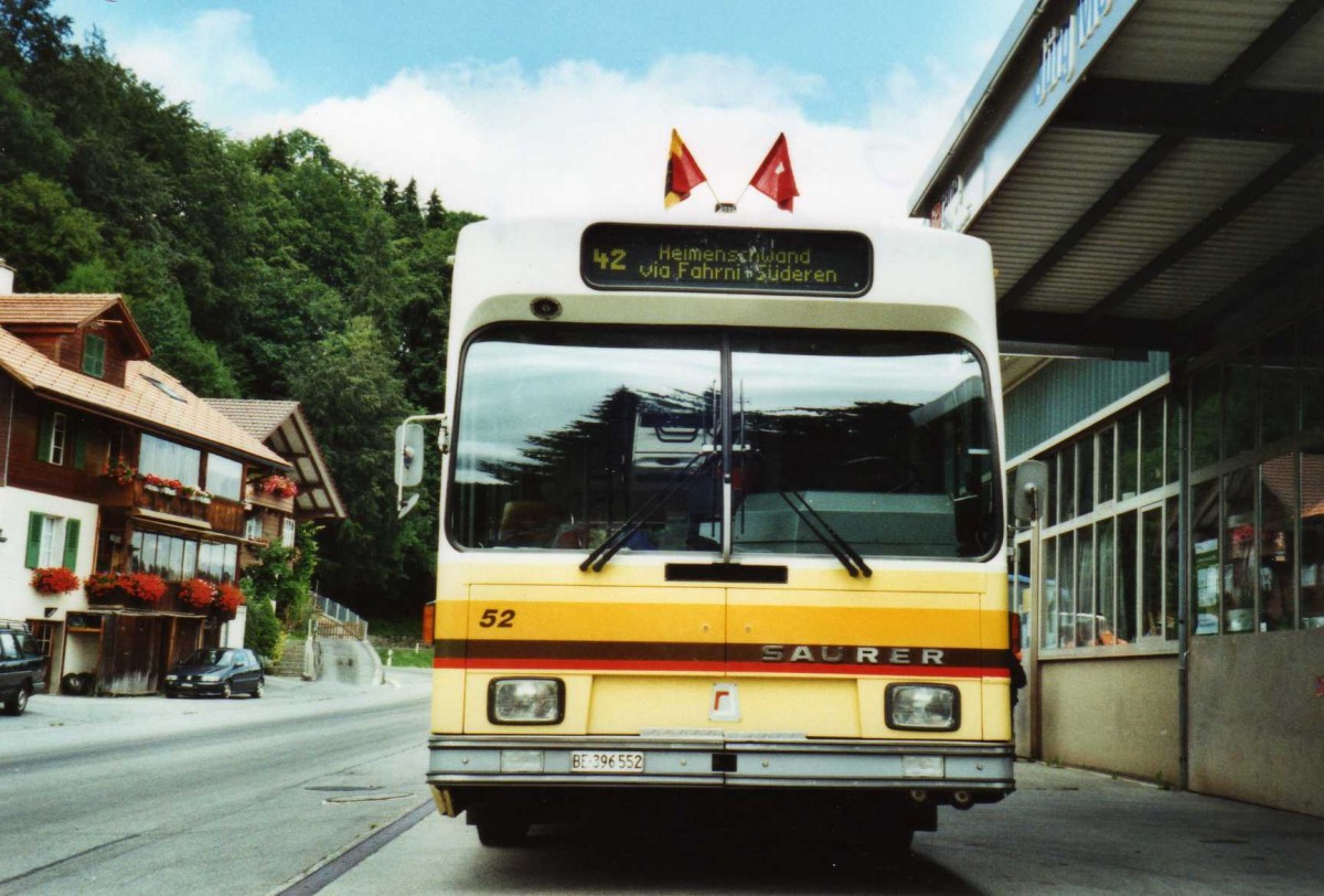 (119'514) - STI Thun - Nr. 52/BE 396'552 - Saurer/R&J am 9. August 2009 in Teuffenthal, Garage Moser