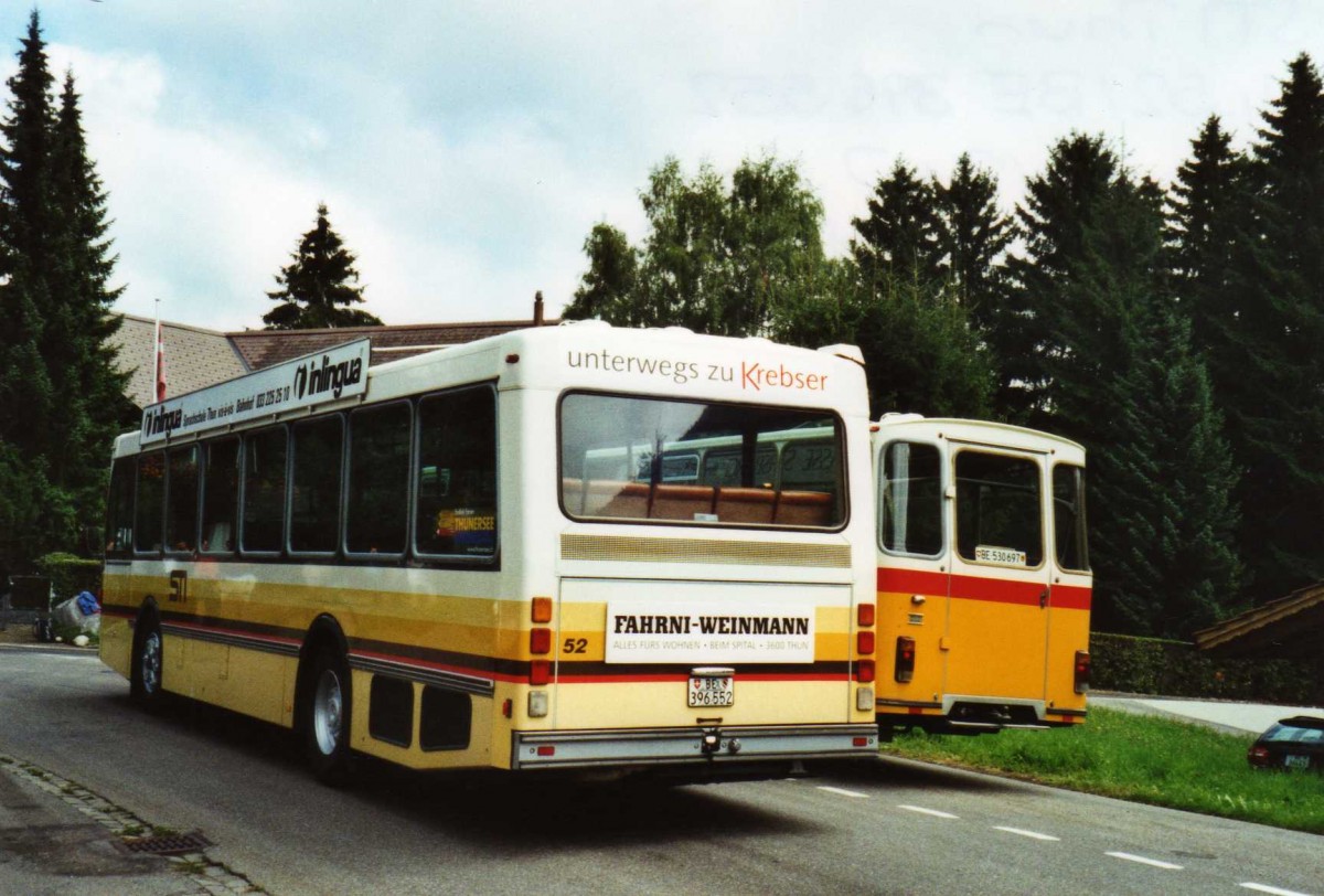 (119'519) - STI Thun - Nr. 52/BE 396'552 - Saurer/R&J am 9. August 2009 in Teuffenthal, Post