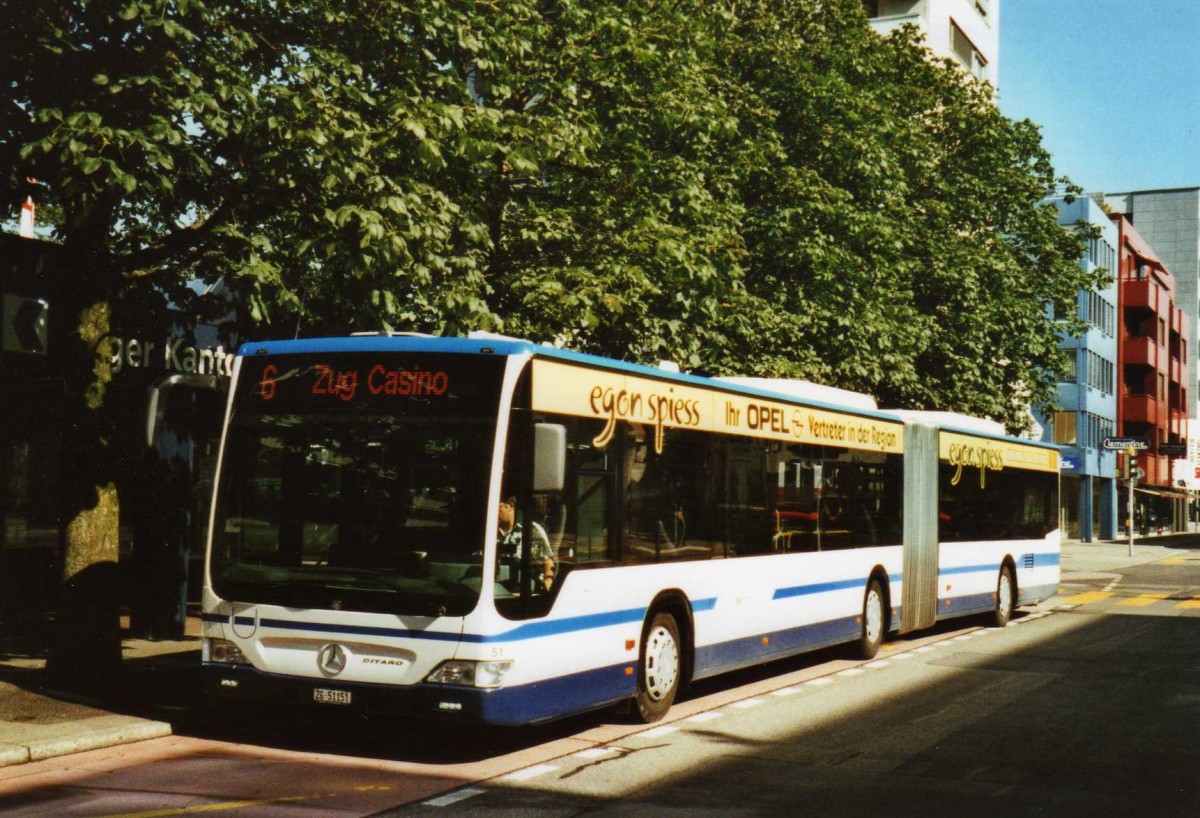 (119'733) - ZVB Zug - Nr. 51/ZG 51'151 - Mercedes am 15. August 2009 in Zug, Metalli