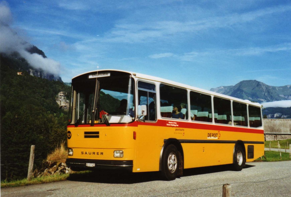 (120'218) - AVG Meiringen - Nr. 74/BE 607'481 - Saurer/R&J (ex P 24'357) am 23. August 2009 in Geissholz, Hori