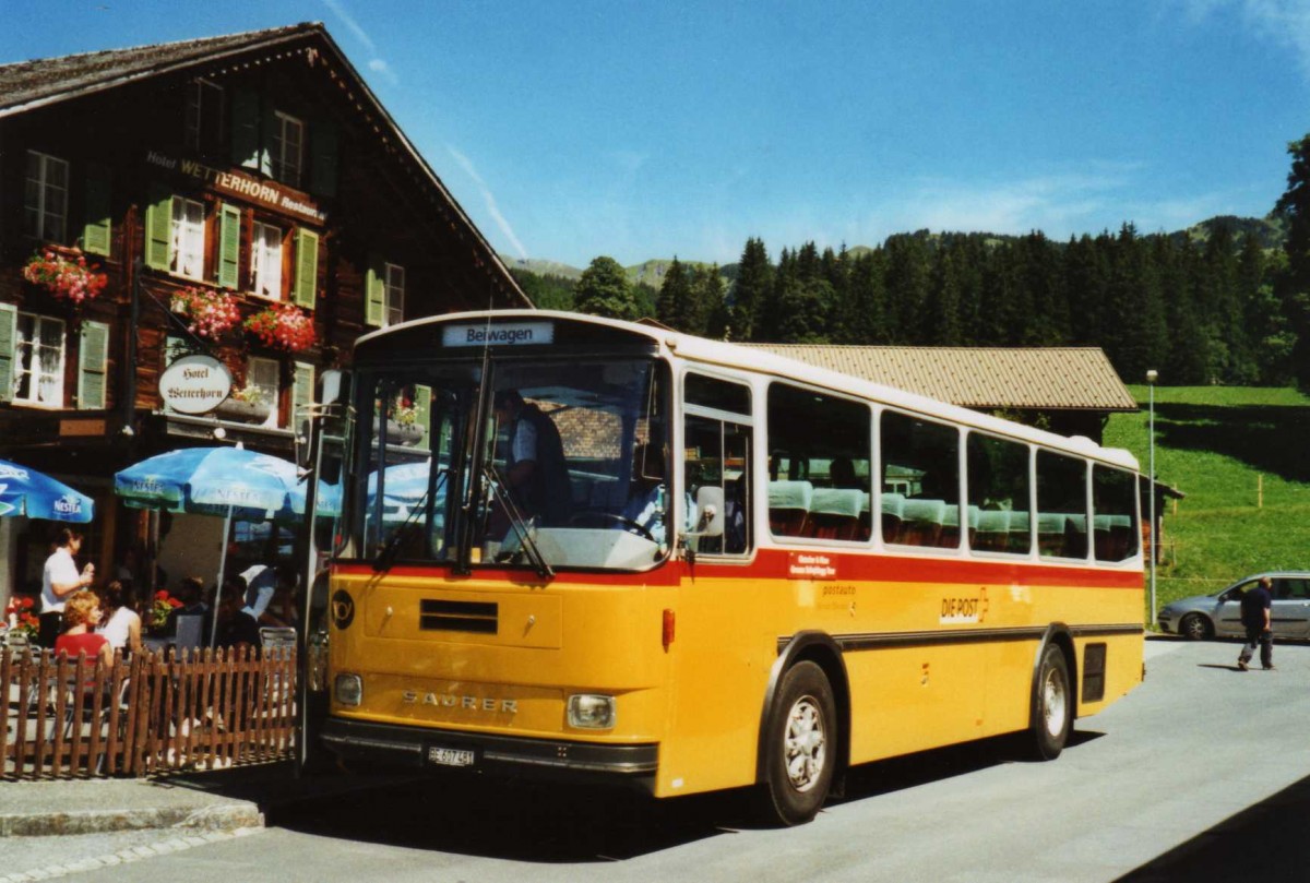 (120'320) - AVG Meiringen - Nr. 74/BE 607'481 - Saurer/R&J (ex P 24'357) am 23. August 2009 in Grindelwald, Oberer Gletscher