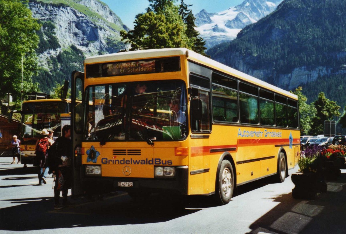 (120'402) - AVG Grindelwald - Nr. 13/BE 407'170 - Vetter am 23. August 2009 beim Bahnhof Grindelwald