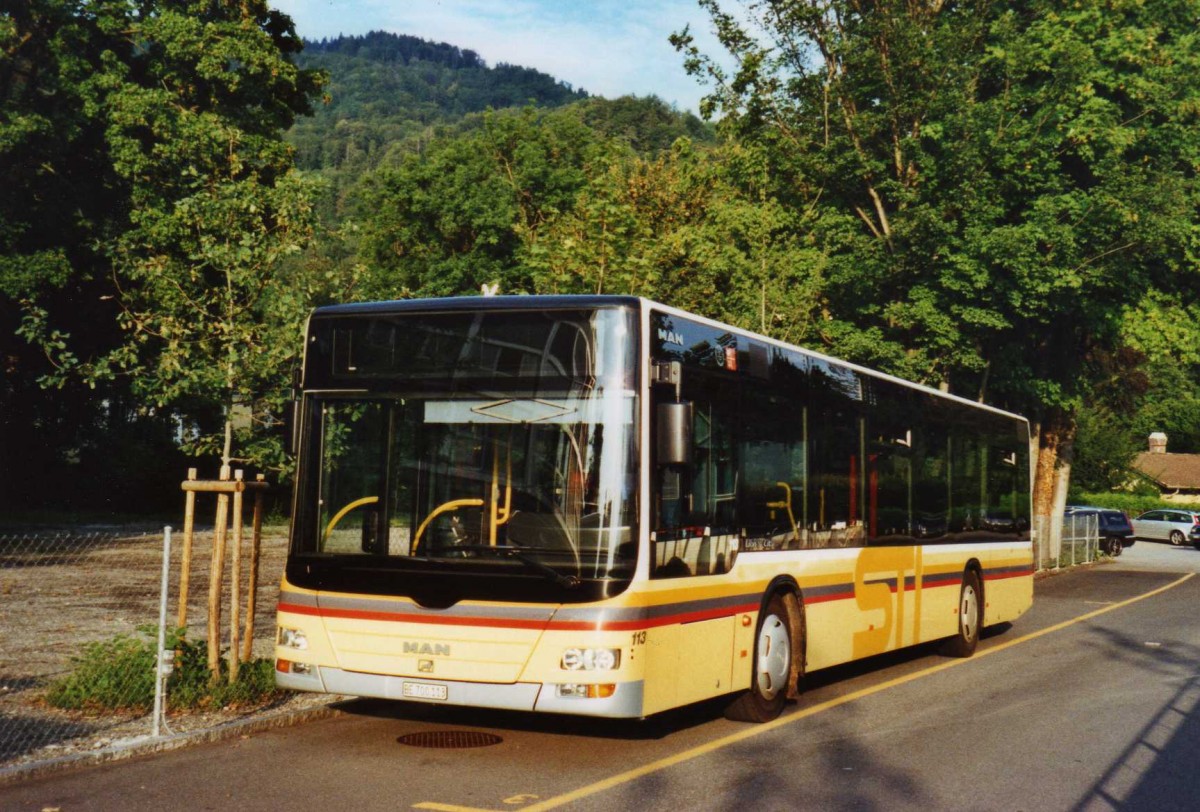 (120'505) - STI Thun - Nr. 113/BE 700'113 - MAN am 26. August 2009 bei der Schifflndte Thun