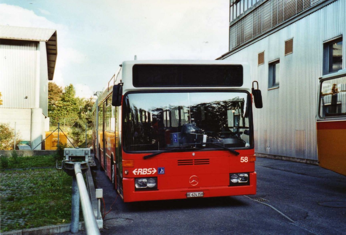 (121'416) - RBS Worblaufen - Nr. 58/BE 624'358 - Mercedes (ex BSU Solothurn Nr. 58) am 27. September 2009 in Worblaufen, Garage