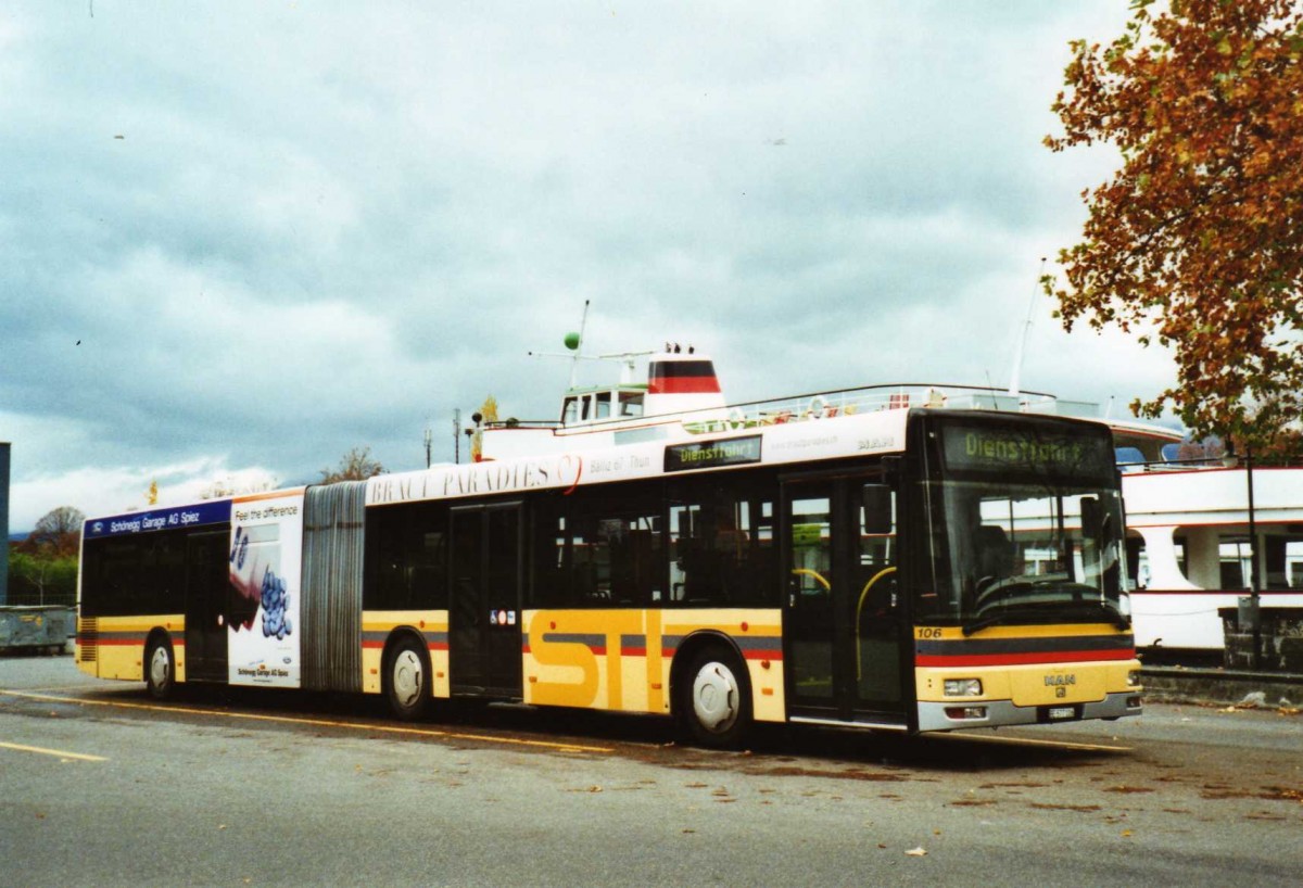 (121'902) - STI Thun - Nr. 106/BE 577'106 - MAN am 8. November 2009 bei der Schifflndte Thun