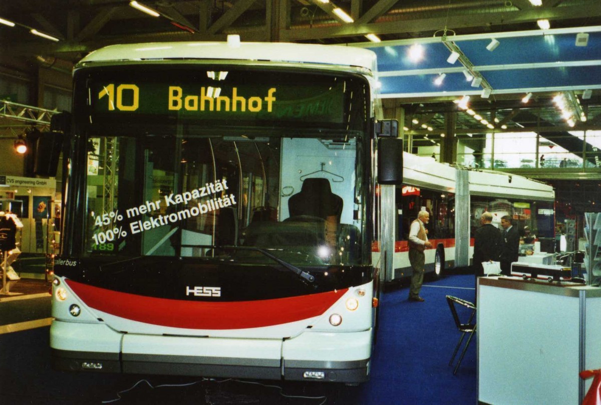 (121'906) - St. Gallerbus, St. Gallen - Nr. 189 - Hess/Hess Doppelgelenktrolleybus am 13. November 2009 in Bern, Suissetraffic