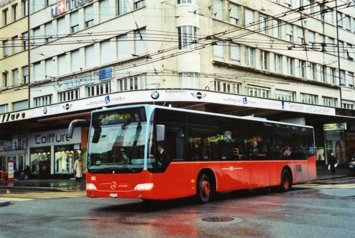 (122'021) - VB Biel - Nr. 185/BE 654'185 - Mercedes am 16. November 2009 beim Bahnhof Biel