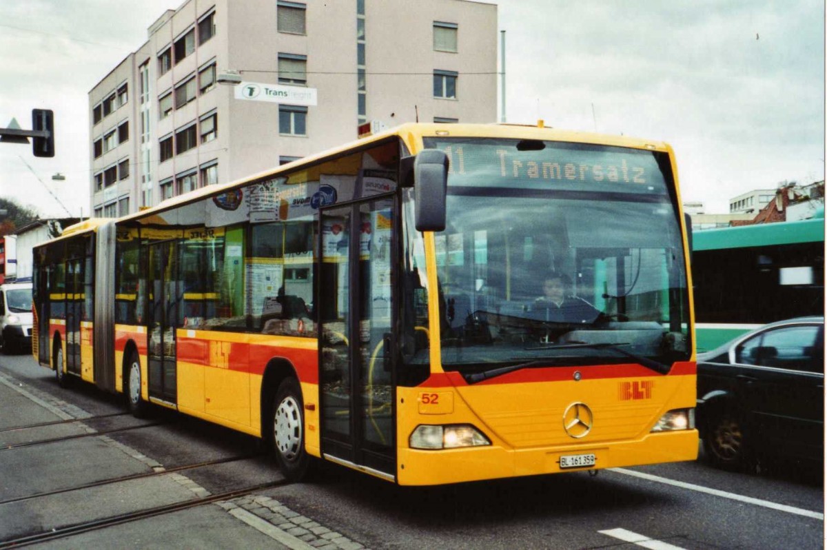 (122'131) - BLT Oberwil - Nr. 52/BL 161'359 - Mercedes (ex TPL Lugano Nr. 24) am 17. November 2009 in Basel, Dreispitz