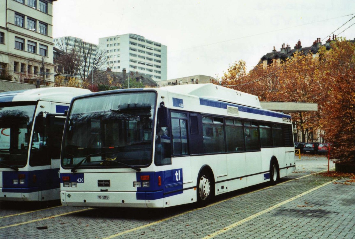 (122'303) - TL Lausanne - Nr. 430/VD 1001 - Van Hool am 19. November 2009 in Lausanne, Dpt Borde