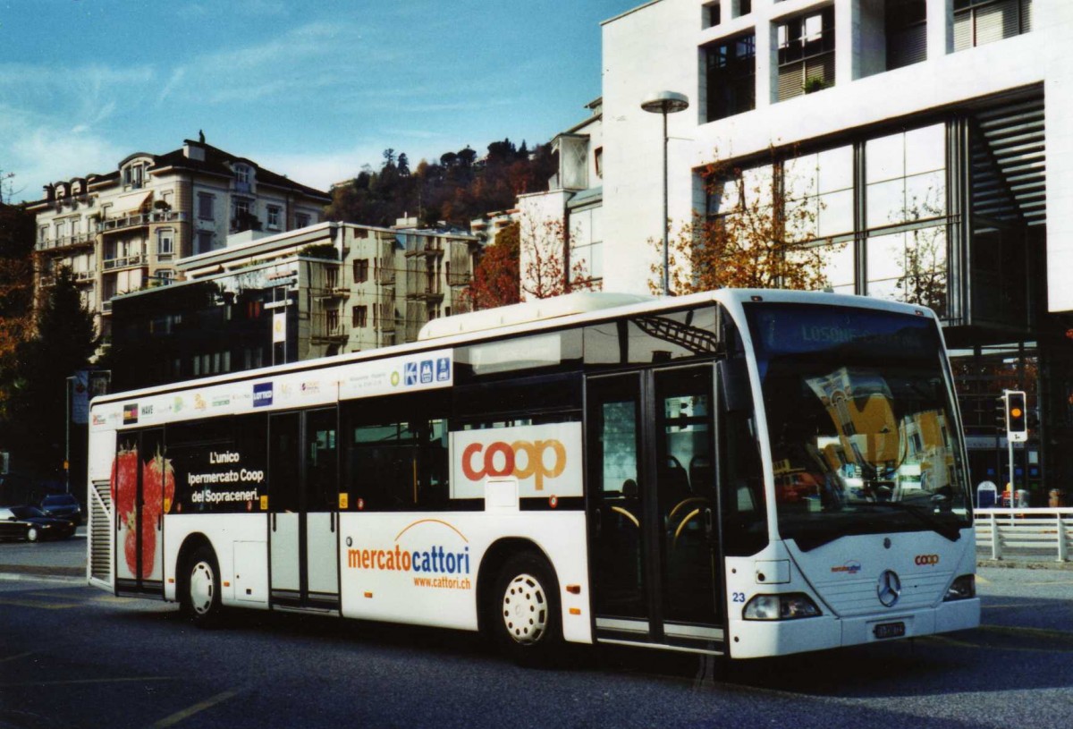 (122'437) - FART Locarno - Nr. 23/TI 310'723 - Mercedes am 21. November 2009 beim Bahnhof Locarno