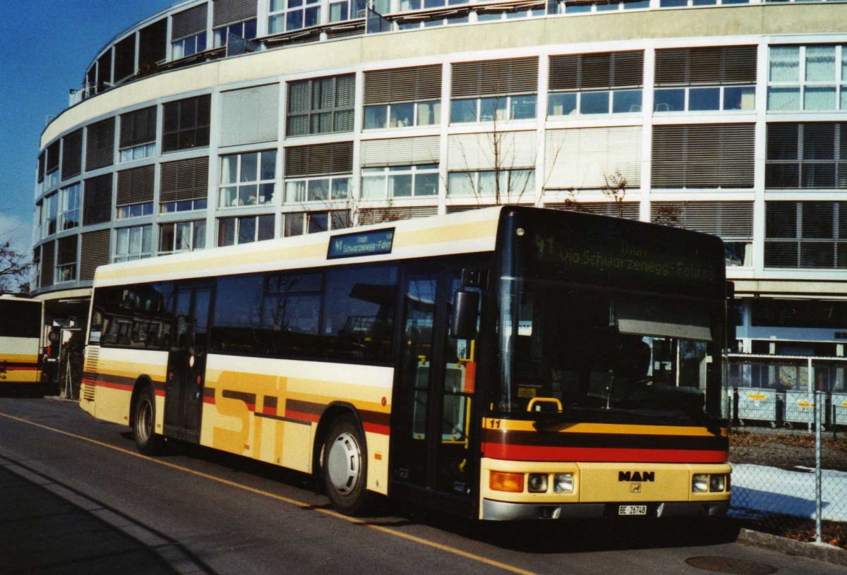 (124'316) - STI Thun - Nr. 11/BE 26'748 - MAN (ex TSG Blumenstein Nr. 2) am 8. Februar 2010 bei der Schifflndte Thun