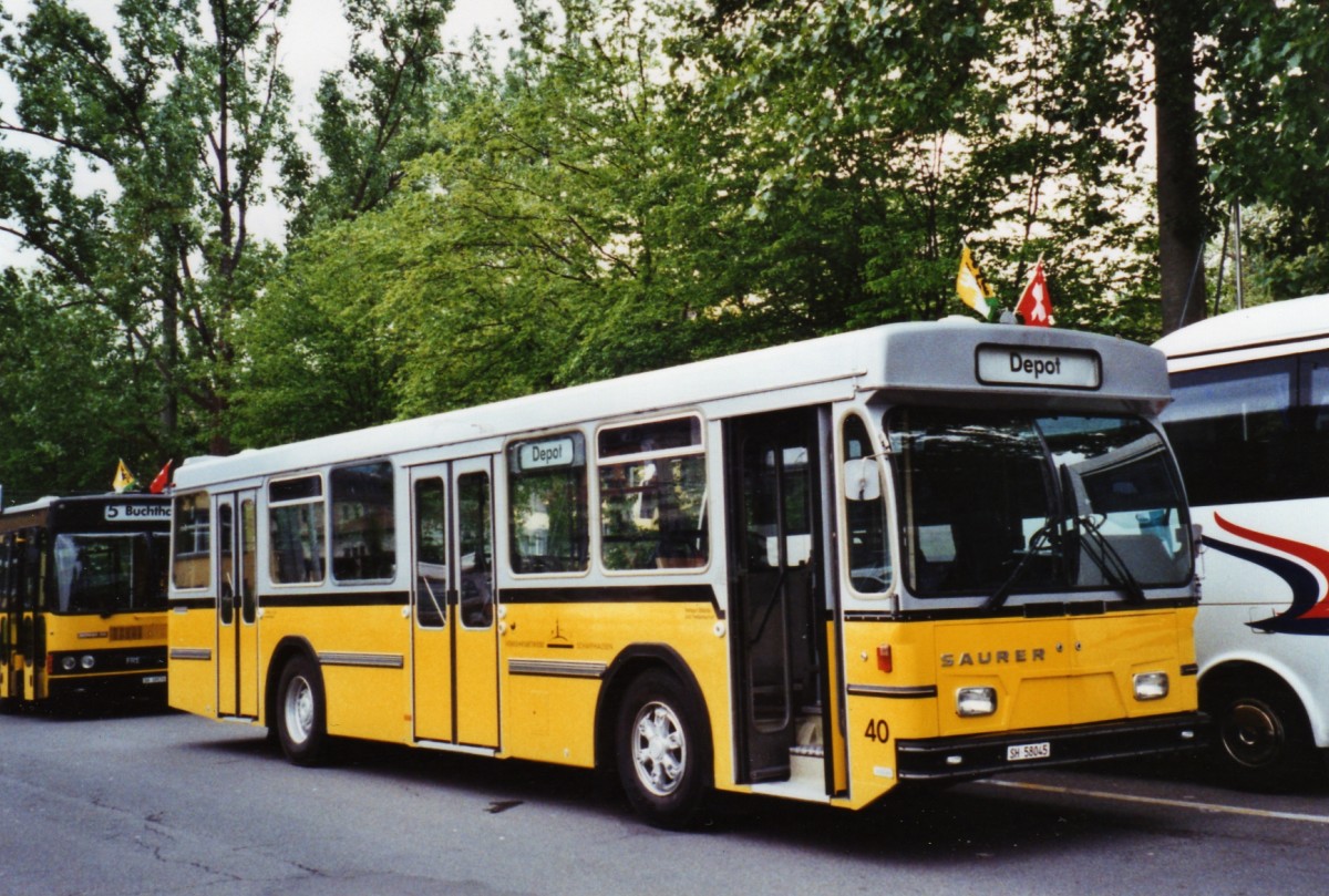 (126'206) - Wanner, Schleitheim - Nr. 40/SH 58'045 - Saurer/Hess (ex Ruklic, Schaffhausen; ex VBSH Schaffhausen Nr. 40; ex VBSH Schaffhausen Nr. 19) am 16. Mai 2010 in Schaffhausen, Bushof