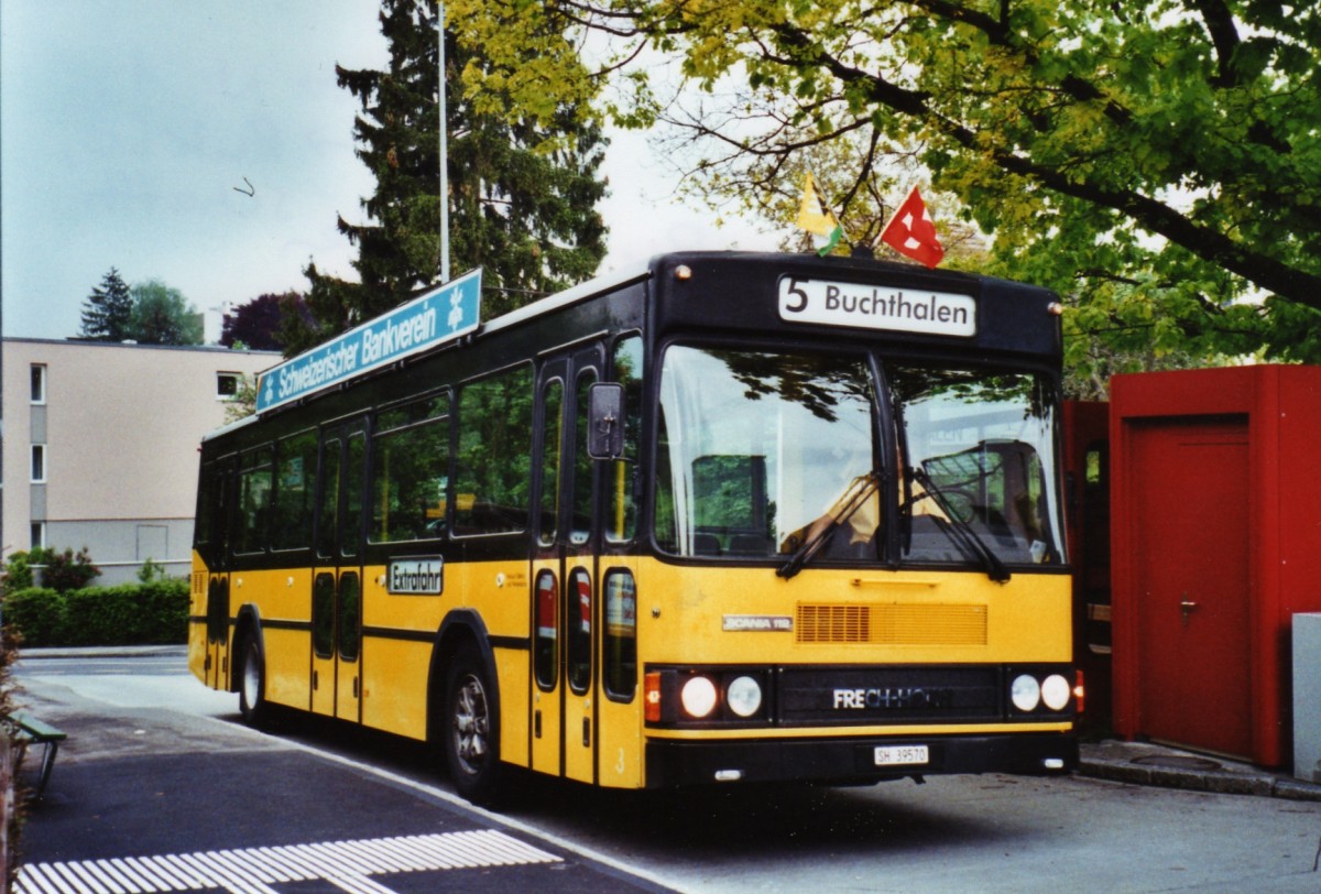 (126'211) - Ruklic, Schaffhausen - SH 39'570 - Scania/FHS (ex VBSH Schaffhausen Nr. 36; ex VBSH Schaffhausen Nr. 1) am 16. Mai 2010 in Schaffhausen, Buchthalen