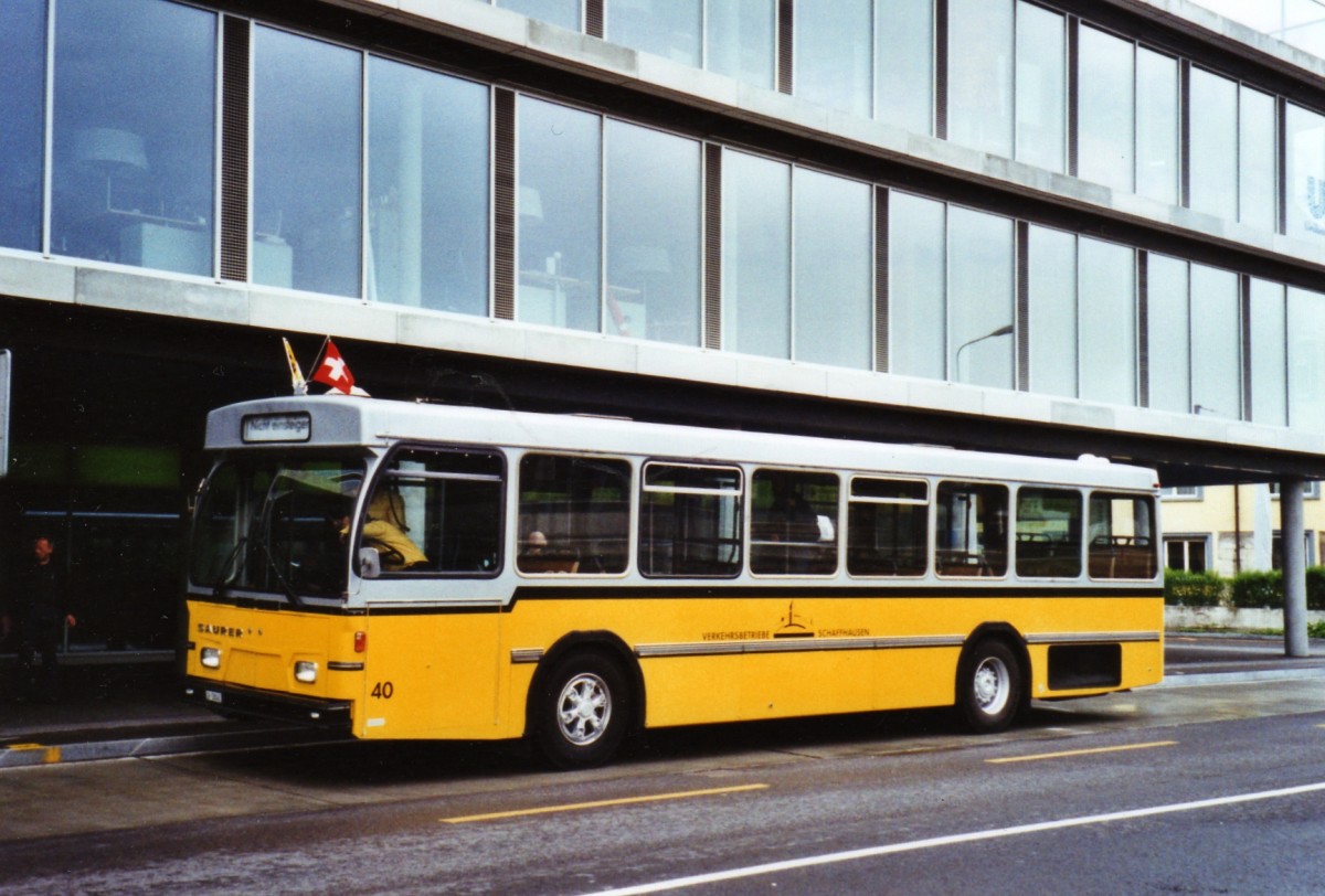 (126'218) - Wanner, Schleitheim - Nr. 40/SH 58'045 - Saurer/Hess (ex Ruklic, Schaffhausen; ex VBSH Schaffhausen Nr. 40; ex VBSH Schaffhausen Nr. 19) am 16. Mai 2010 in Schaffhausen, Landhaus