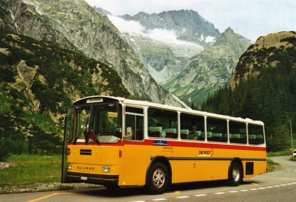 (127'420) - AVG Meiringen - Nr. 74/BE 607'481 - Saurer/R&J (ex P 24'357) am 4. Juli 2010 in Handegg, Kunzentnnlen