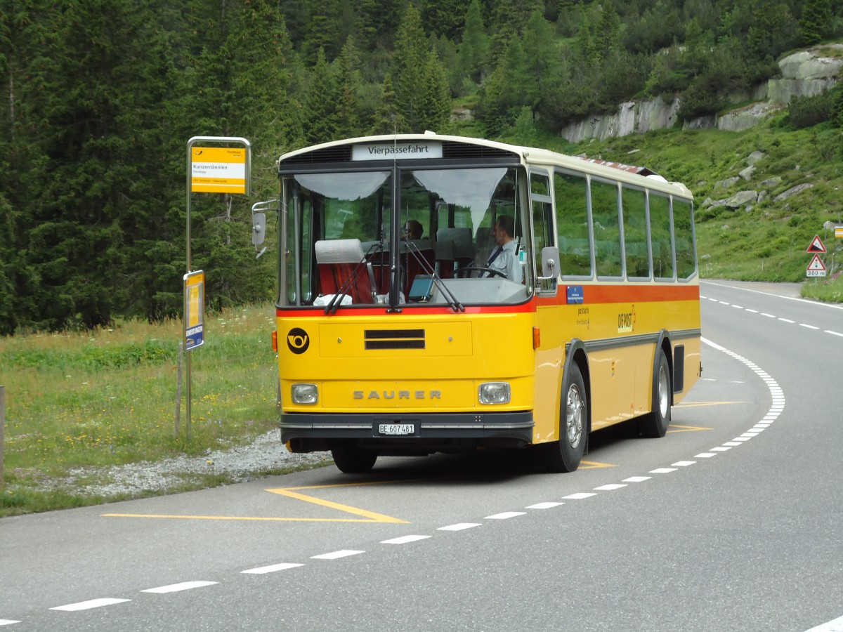 (127'524) - AVG Meiringen - Nr. 74/BE 607'481 - Saurer/R&J (ex P 24'357) am 4. Juli 2010 in Handegg, Kunzentnnlen