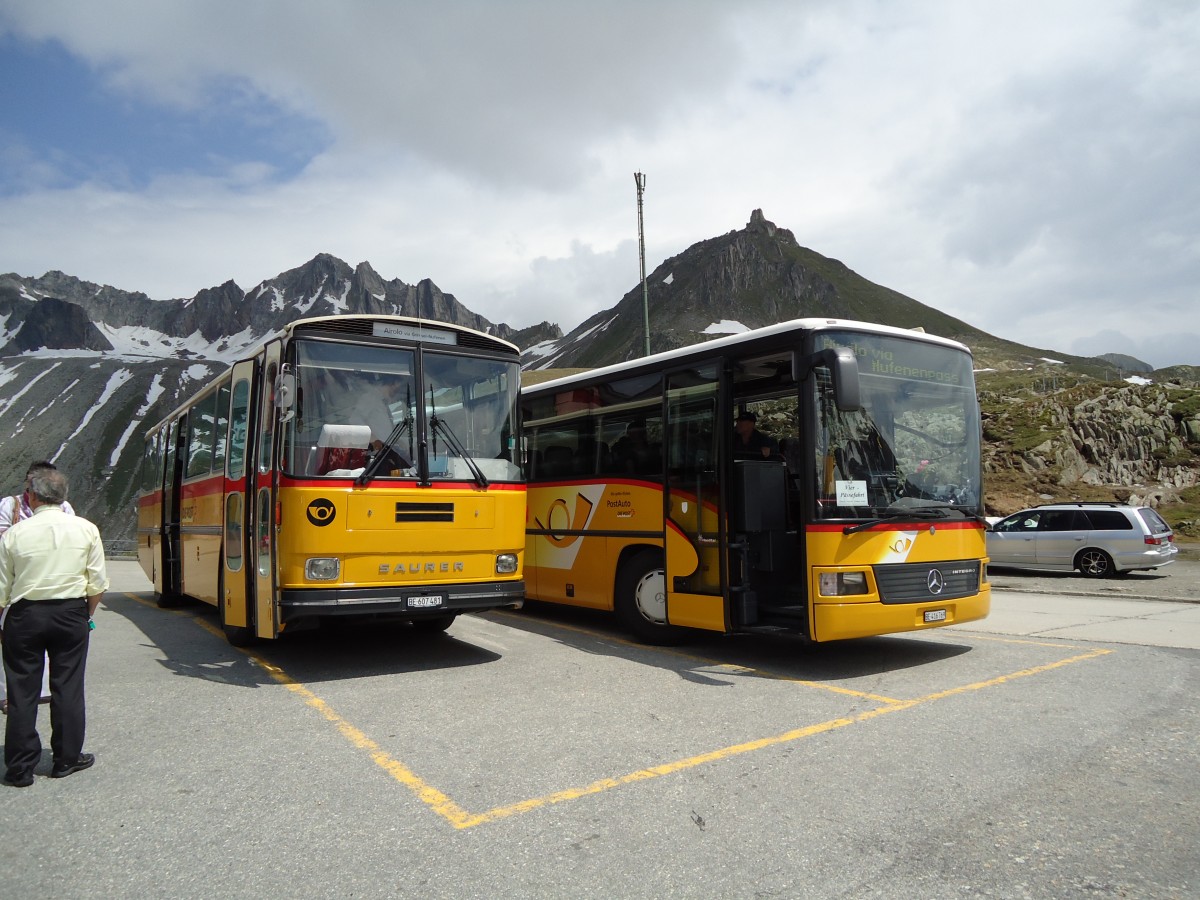 (127'551) - AVG Meiringen - Nr. 74/BE 607'481 - Saurer/R&J (ex P 24'357) am 4. Juli 2010 in Nufenen, Passhhe