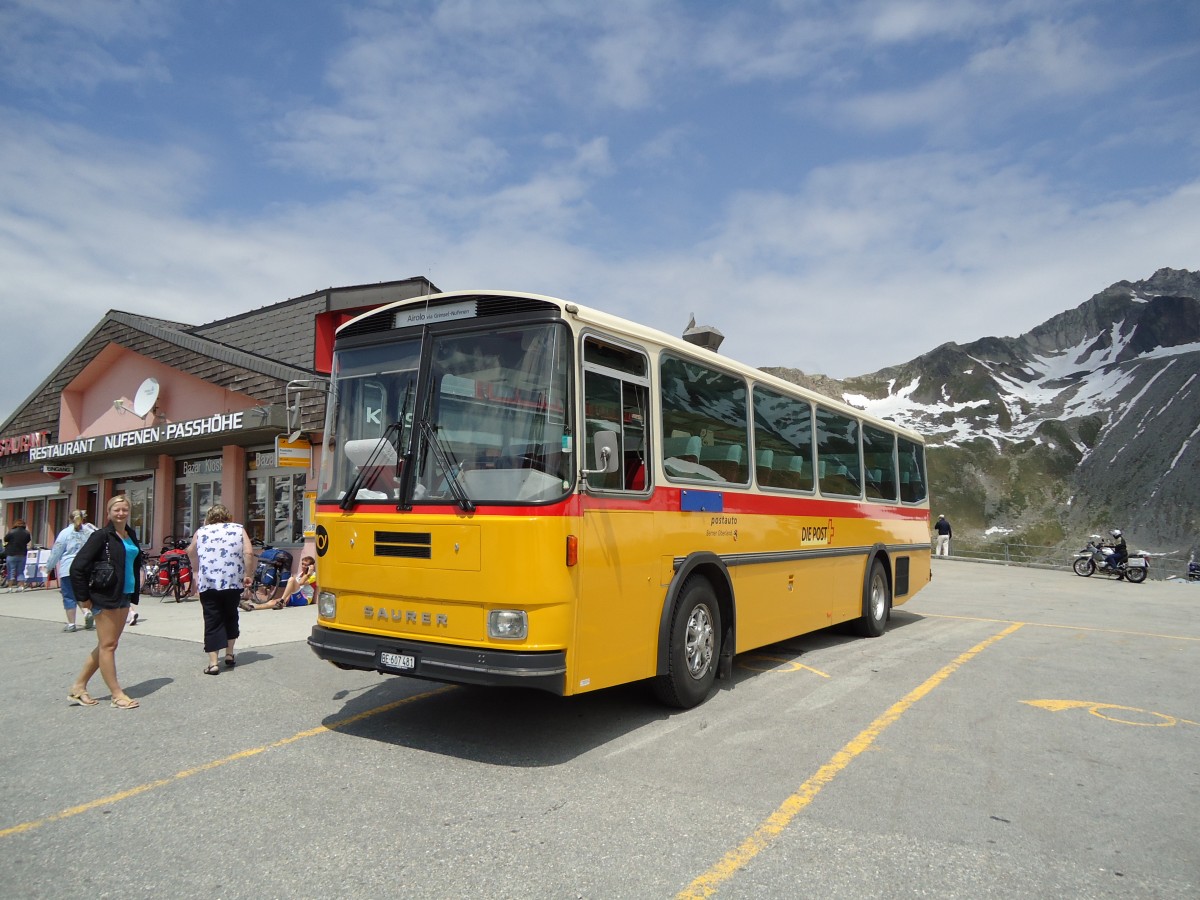 (127'554) - AVG Meiringen - Nr. 74/BE 607'481 - Saurer/R&J (ex P 24'357) am 4. Juli 2010 in Nufenen, Passhhe