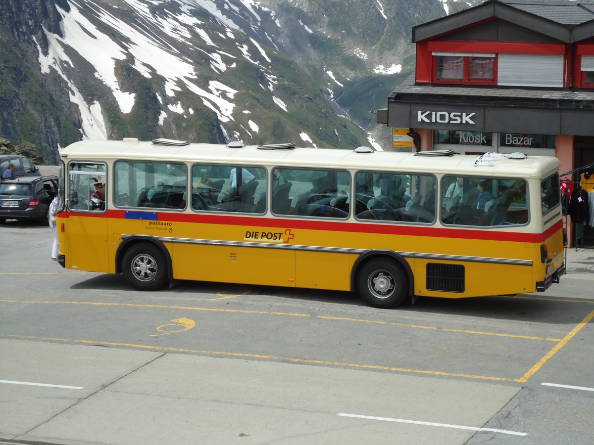 (127'560) - AVG Meiringen - Nr. 74/BE 607'481 - Saurer/R&J (ex P 24'357) am 4. Juli 2010 in Nufenen, Passhhe