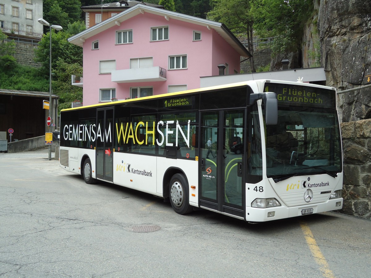 (127'602) - AAGU Altdorf - Nr. 48/UR 9315 - Mercedes am 4. Juli 2010 beim Bahnhof Gschenen