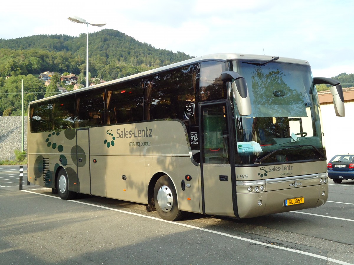 (128'056) - Aus Luxemburg: Sales-Lentz, Bascharage - SL 3857 - Van Hool am 25. Juli 2010 in Thun, Seestrasse