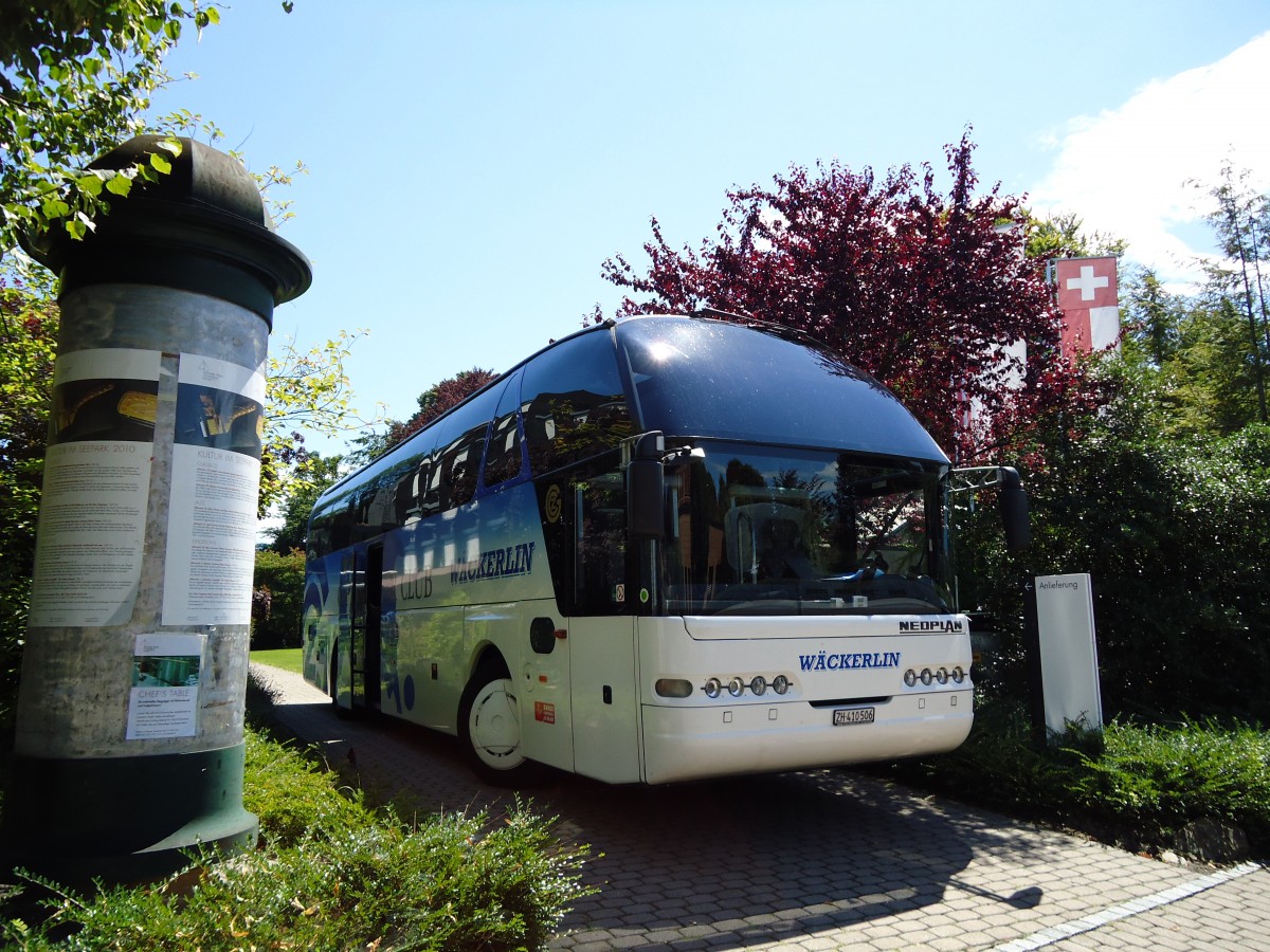 (128'176) - Wckerlin, Zrich - ZH 410'506 - Neoplan am 1. August 2010 in Thun, Hotel Seepark