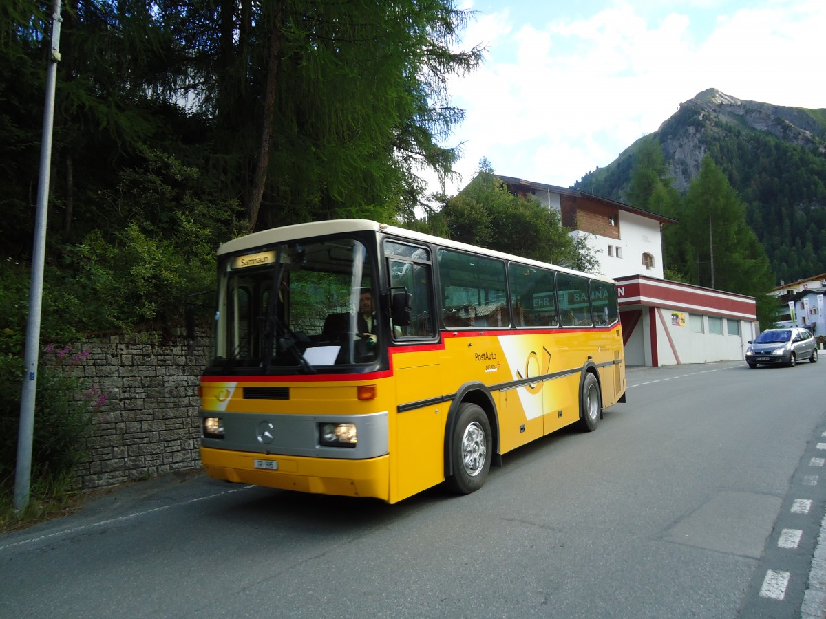 (128'298) - Zegg, Samnaun - GR 995 - Mercedes/FHS (ex PostAuto Graubnden; ex P 23'325) am 7. August 2010 in Samnaun, Post