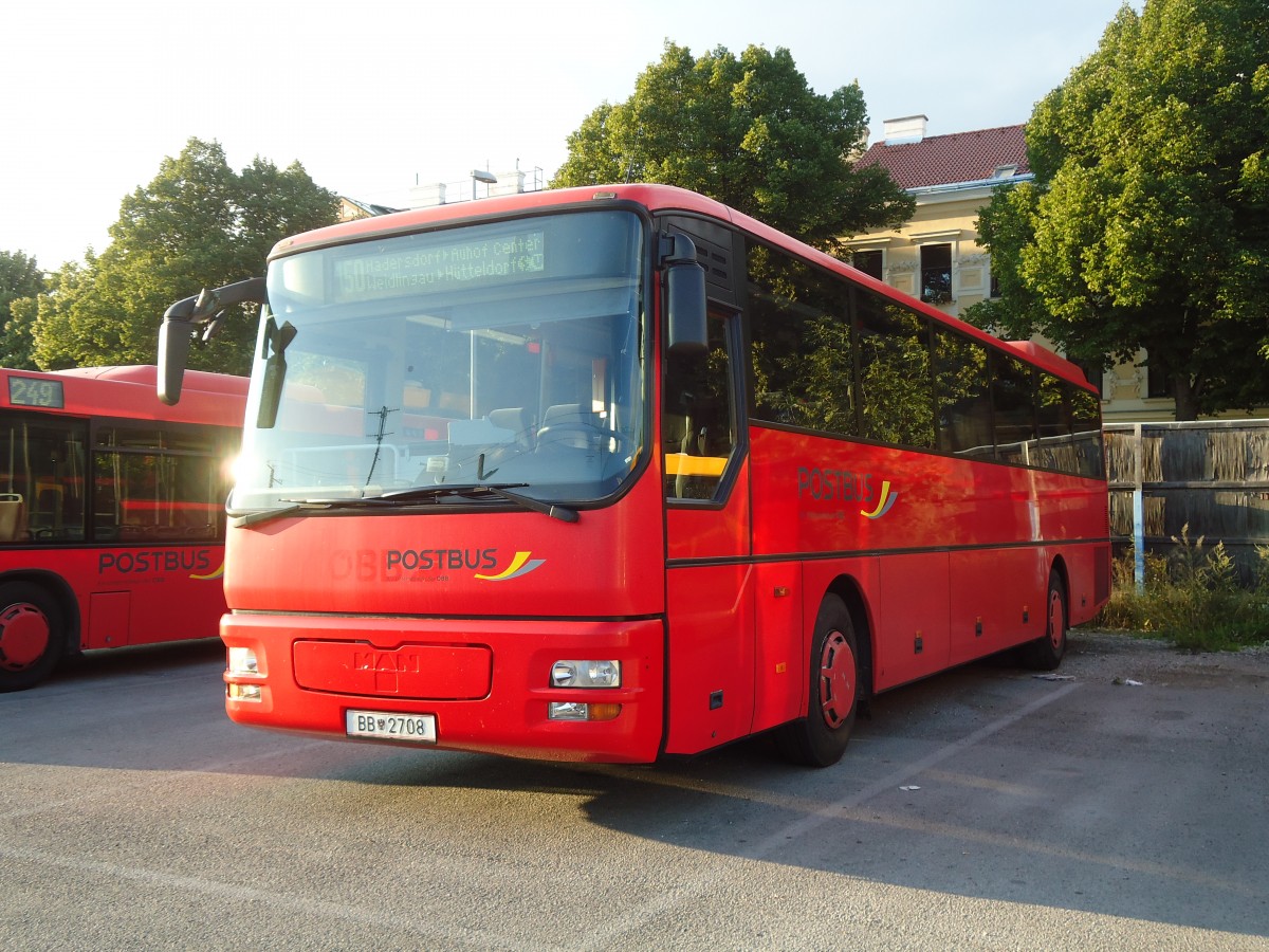 (128'467) - PostBus - BB 2708 - MAN am 9. August 2010 in Wien, Garage Htteldorf