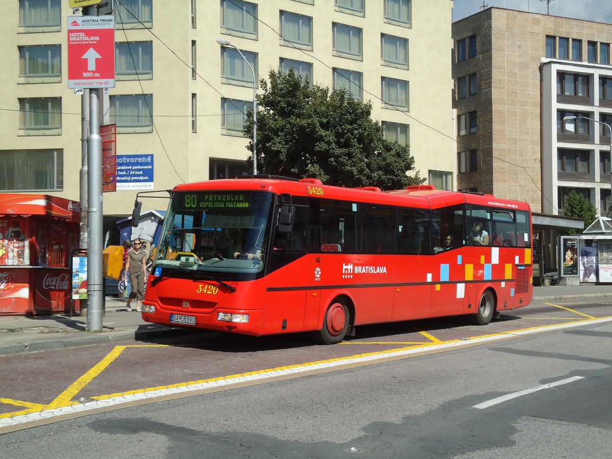 (128'485) - DPB Bratislava - Nr. 3420/BA-089VU - SOR am 10. August 2010 in Bratislava, Zochova