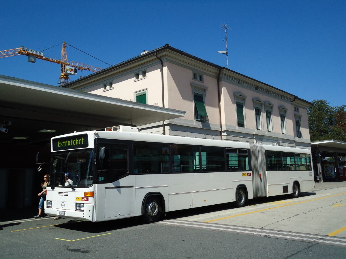 (129'083) - Stuppan, Flims - GR 80'411 - Mercedes/Hess (ex BOGG Wangen b.O. Nr. 39; ex SOO Olten Nr. 39) am 22. August 2010 beim Bahnhof Frauenfeld