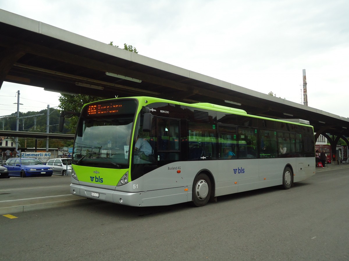 (129'110) - Busland, Burgdorf - Nr. 51/BE 679'115 - Van Hool am 23. August 2010 beim Bahnhof Burgdorf