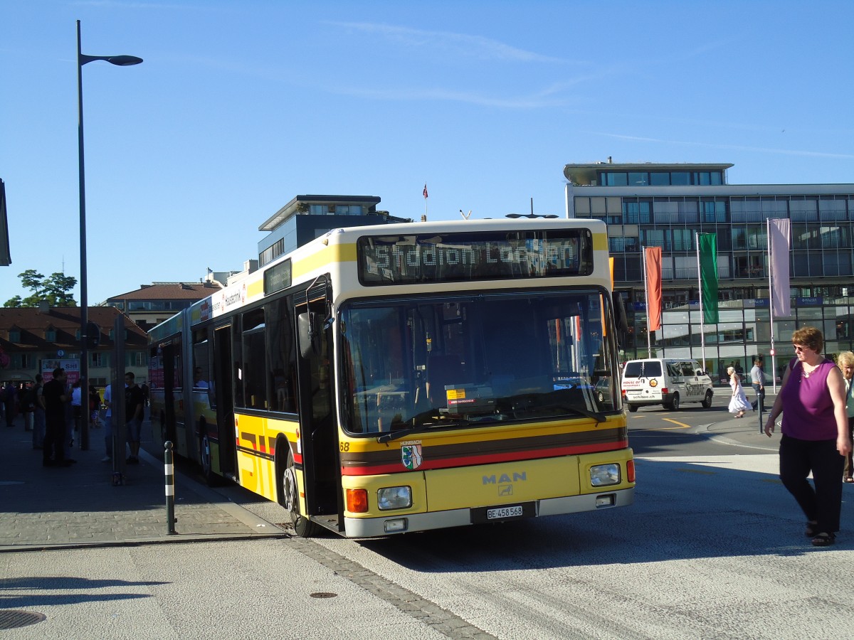 (129'617) - STI Thun - Nr. 68/BE 458'568 - MAN am 11. September 2010 beim Bahnhof Thun