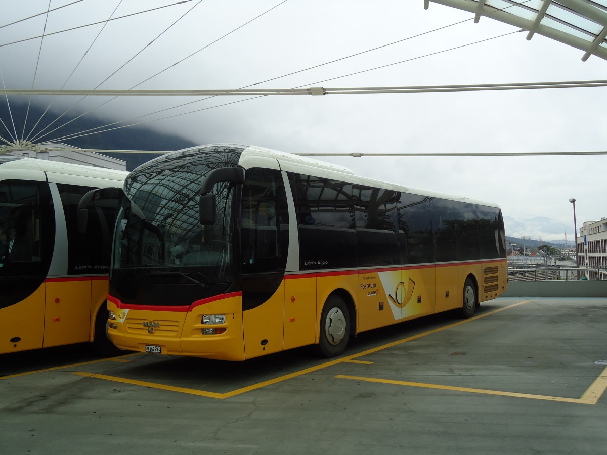 (129'755) - PostAuto Graubnden - GR 162'993 - MAN am 18. September 2010 in Chur, Postautostation