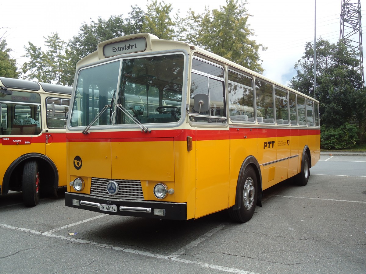 (129'814) - HPTrans, Thusis - GR 40'162 - Saurer/Tscher (ex Mauerhofer, Worb; ex Erni, Schupfart Nr. 3; ex P 24'636) am 18. September 2010 in Chur, Obere Au