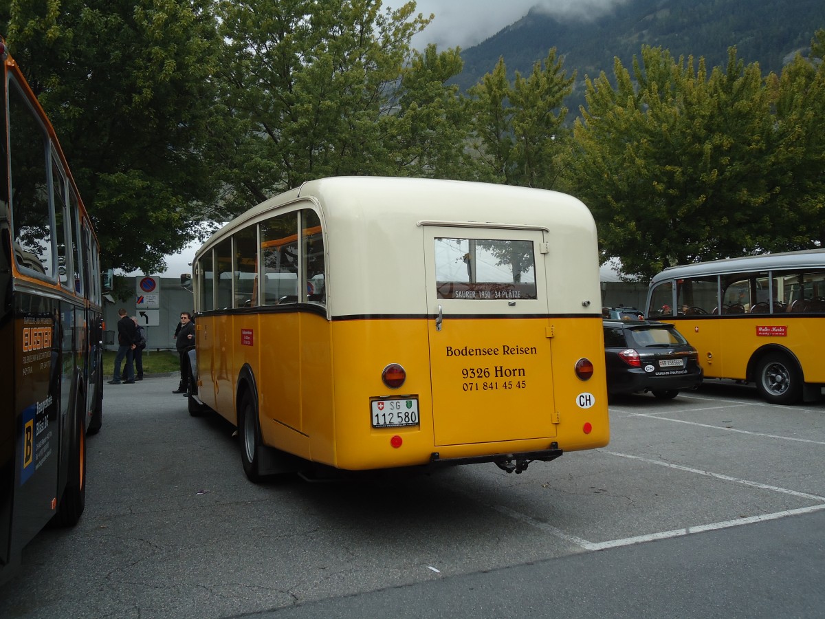 (129'836) - Baumgartner, Horn - Nr. 2/SG 112'580 - Saurer/Saurer (ex Montegazzi, Riva San Vitale; ex AMSA Chiasso Nr. 20; ex OAK Wangen a.A.; ex P 23'082; ex P 2134) am 18. September 2010 in Chur, Obere Au