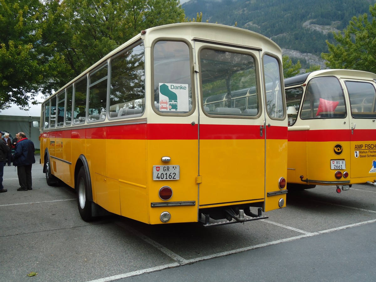 (129'841) - HPTrans, Thusis - GR 40'162 - Saurer/Tscher (ex Mauerhofer, Worb; ex Erni, Schupfart Nr. 3; ex P 24'636) am 18. September 2010 in Chur, Obere Au