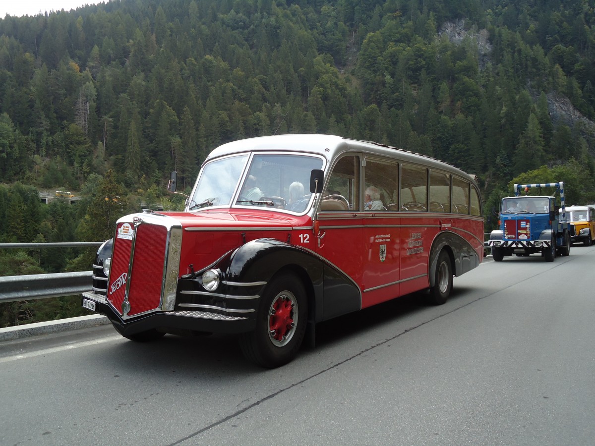 (129'875) - Meier, Grt - Nr. 12/ZH 27'216 - FBW/R&J (ex Wespe, Altsttten; ex AFA Adelboden Nr. 12) am 18. September 2010 bei Valendas