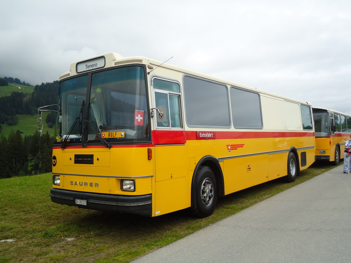 (129'934) - Brndli, Zrich - ZH 180'231 - Saurer/R&J (ex Hofmann, Zrich; ex Pacciarelli, Grono; ex P 25'661) am 18. September 2010 in Breil, Militranlage