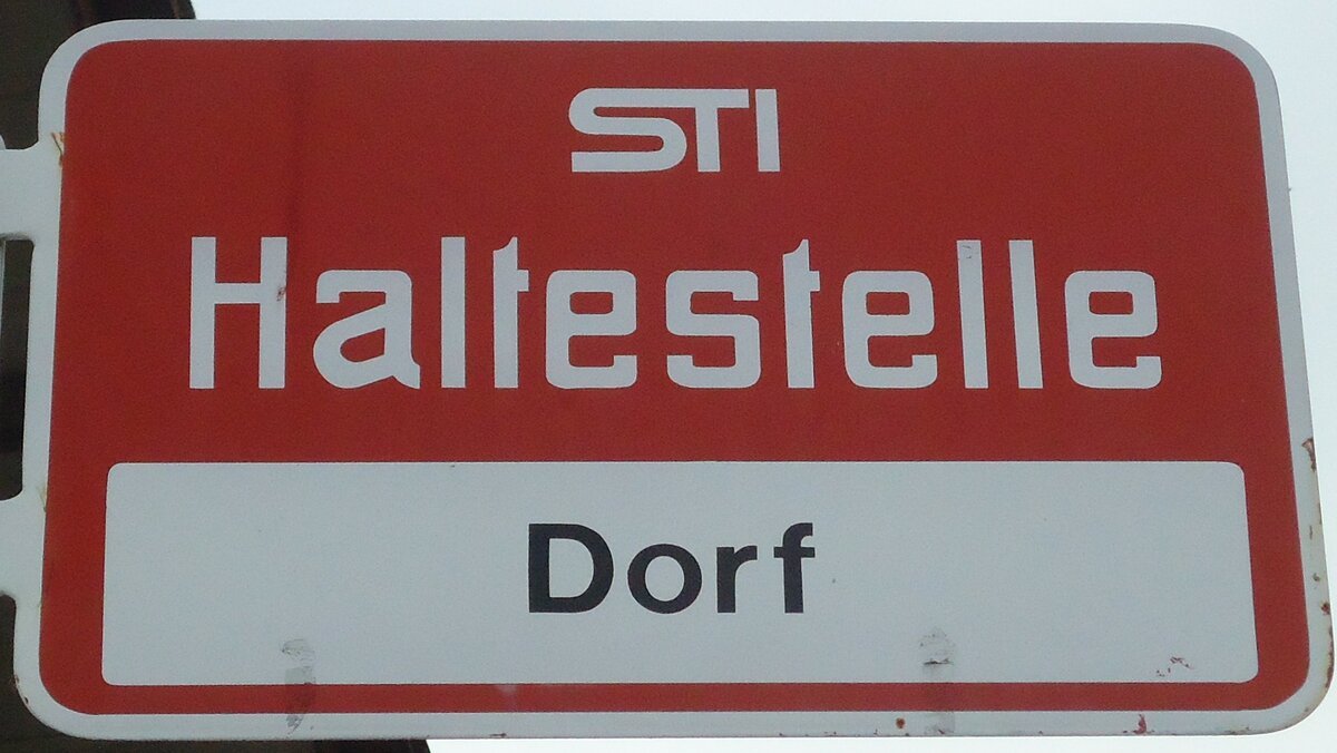 (130'295) - STI-Haltestellenschild - Steffisburg, Dorf - am 10. Oktober 2010