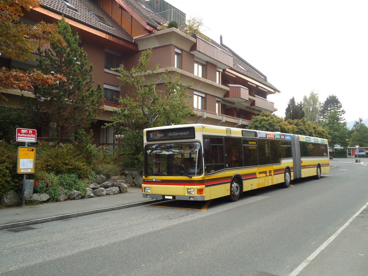 (130'388) - STI Thun - Nr. 73/BE 387'073 - MAN am 12. Oktober 2010 in Thun, Schorenfriedhof