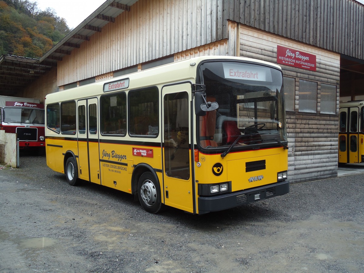 (130'784) - Biegger, Uster - Nr. 11 - NAW/R&J (ex AS Engi Nr. 7) am 24. Oktober 2010 in Ziegelbrcke, Museum