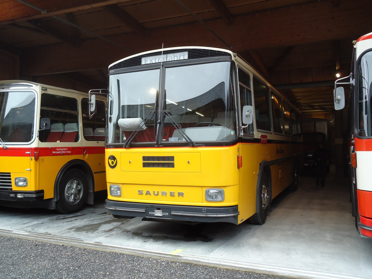 (130'787) - Biegger, Uster - Nr. 9 - Saurer/R&J (ex P 24'366) am 24. Oktober 2010 in Ziegelbrcke, Museum