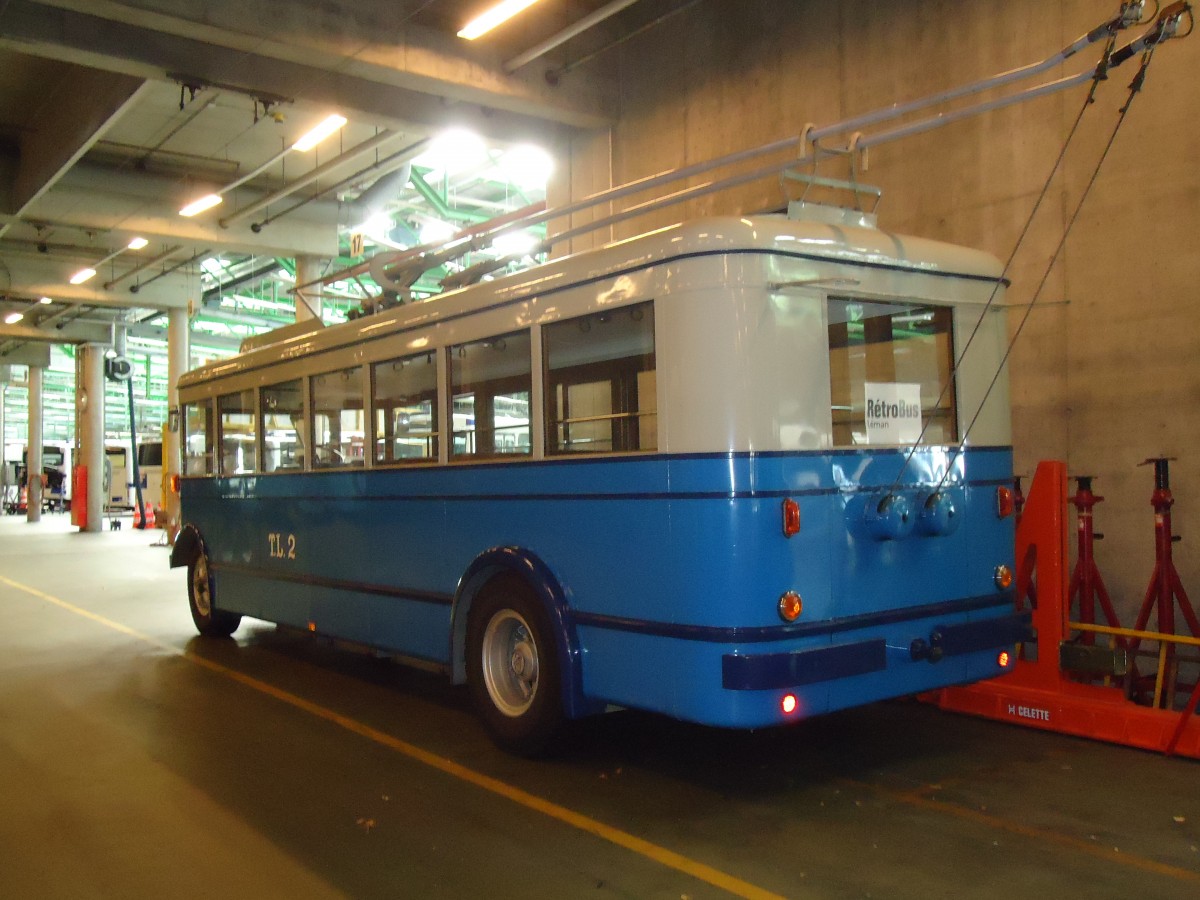 (130'939) - TL Lausanne (Rtrobus) - Nr. 2 - FBW/Eggli Trolleybus (ex Nr. 3) am 13. November 2010 in Lausanne, Dpt Prlaz