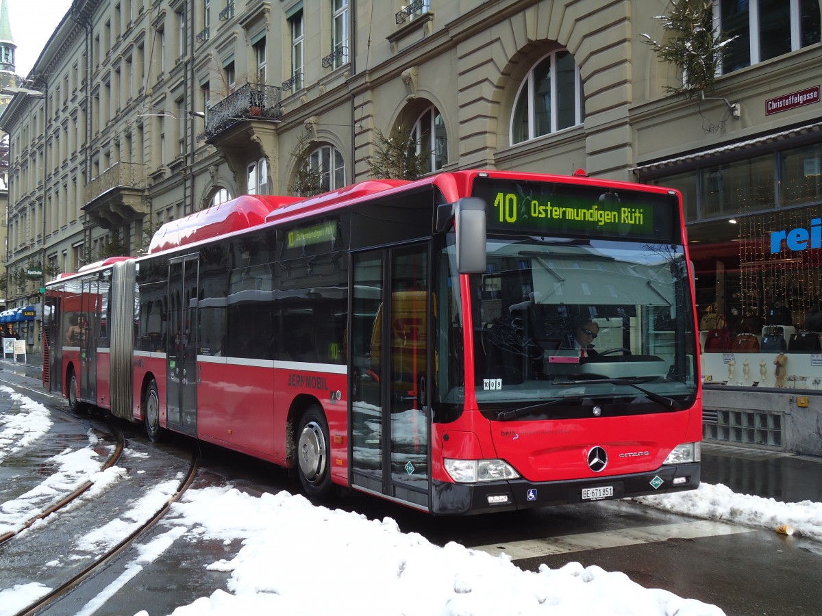 (131'164) - Bernmobil, Bern - Nr. 851/BE 671'851 - Mercedes am 29. November 2010 beim Bahnhof Bern